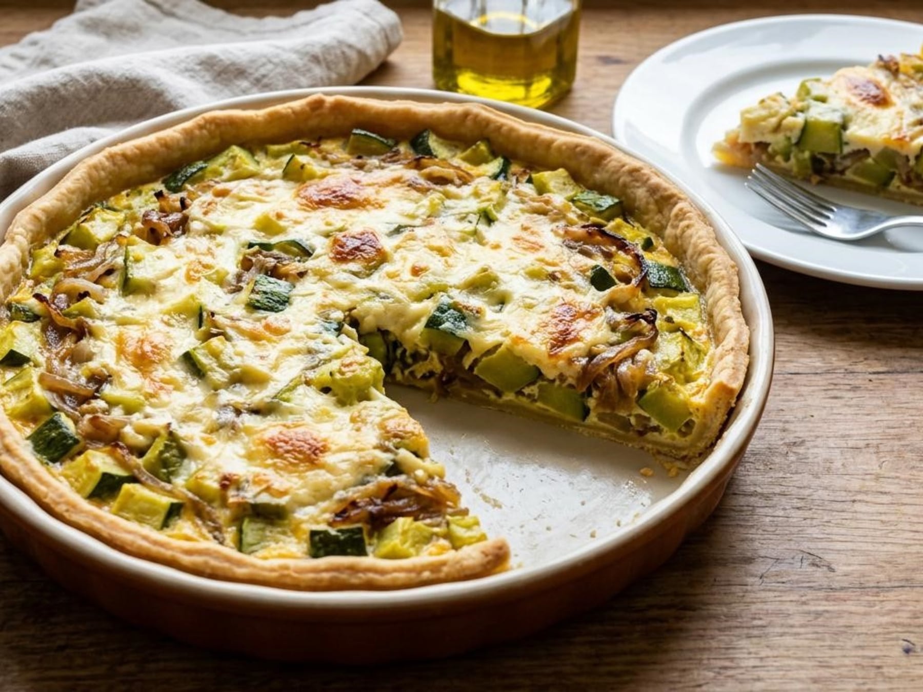Tarta de zapallitos sin base empapada: el truco está en escurrir bien y tener paciencia