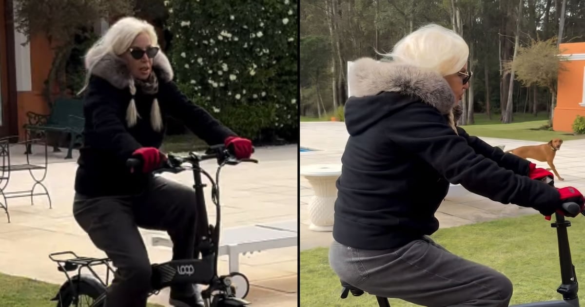Susana Giménez.renderer una bici nueva por su mansión en Punta del Este